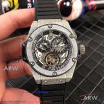 Perfect Replica XL Factory Hublot Big Bang Stainless Steel Sand Case Tourbillon Chronograph 45mm Watch